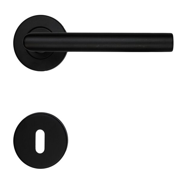 Zwarte deurklink Rocker met sleutelplaatjes HDD