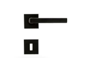 Zwarte deurklink Luïs 16 mm met sleutelplaatjes