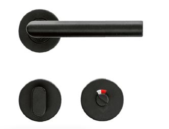Zwarte deurklink Rocker met WC-sluiting – 19mm