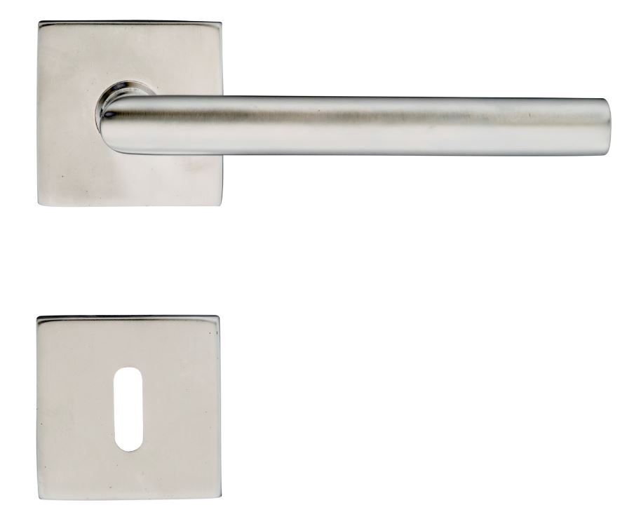 Inox deurklink Moderno Square met sleutelplaatjes