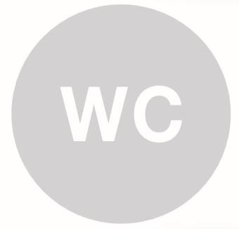 Pictogram, glas, rond, WC