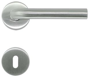 Inox deurklink Zero L Shape 19mm met sleutelplaatjes