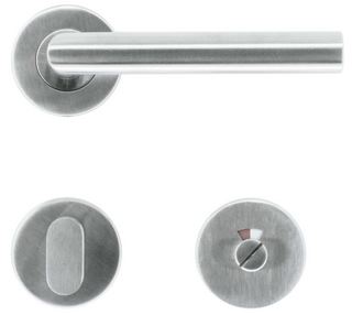 Inox deurklink Zero I Shape 19mm met WC garnituur