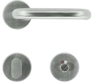 Inox deurklink Zero U Shape 19mm met WC garnituur