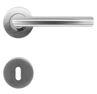 Inox plus deurklink Wals 16 mm met sleutelplaatjes