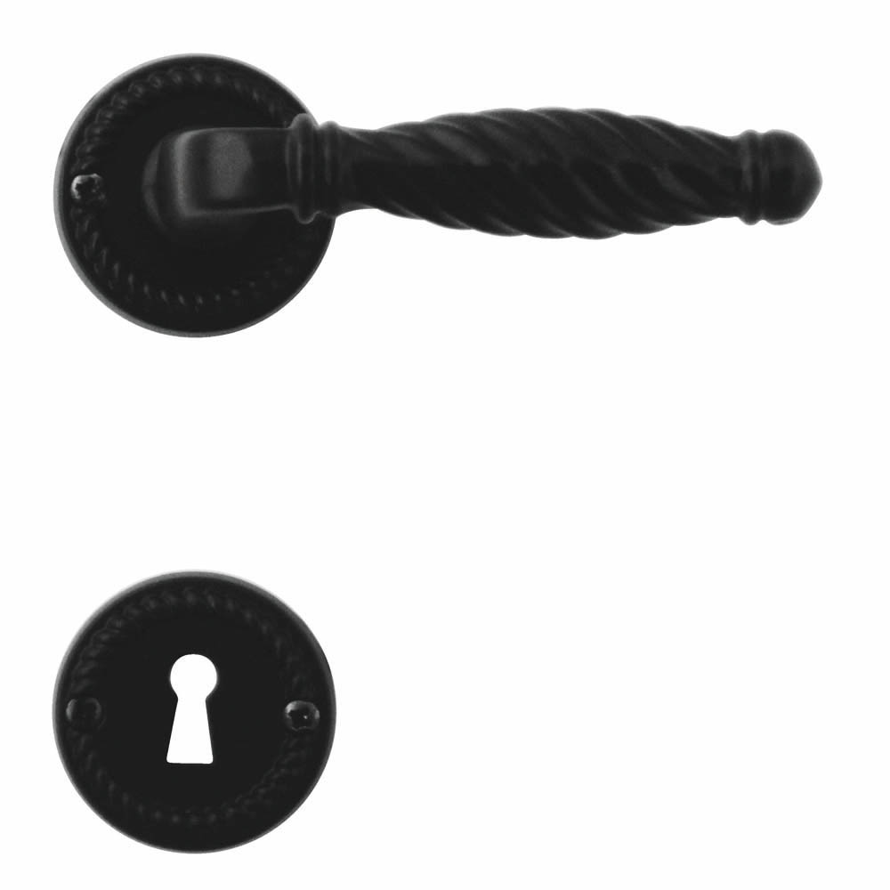 Zwarte deurklink Nikita met sleutelplaatjes